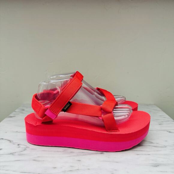 Teva Orange Flatform Universal Strappy Sandals Women’s Size 10 - Picture 4 of 10